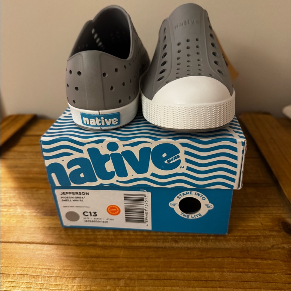 Brand NEW Native Gray and White Sneakers with Perforated Design